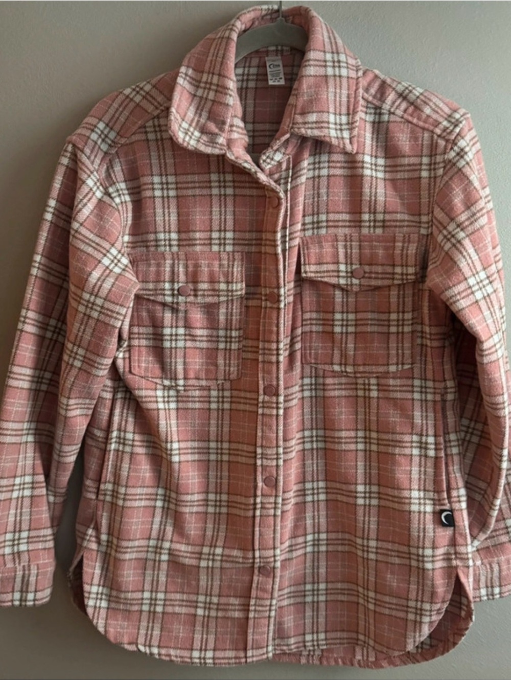 Zyia Active Pink Ashley Creek Flannel Shacket Shirt Jacket Size XS